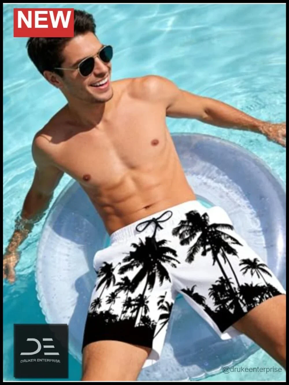 Men's Quick Dry Board Shorts with Mesh Lining Swim Trunks
